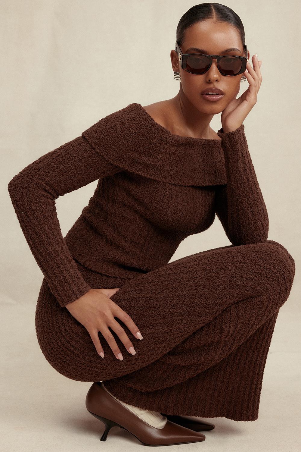 Gene  khaki soft fluffy knit cardigan - sale Product Image