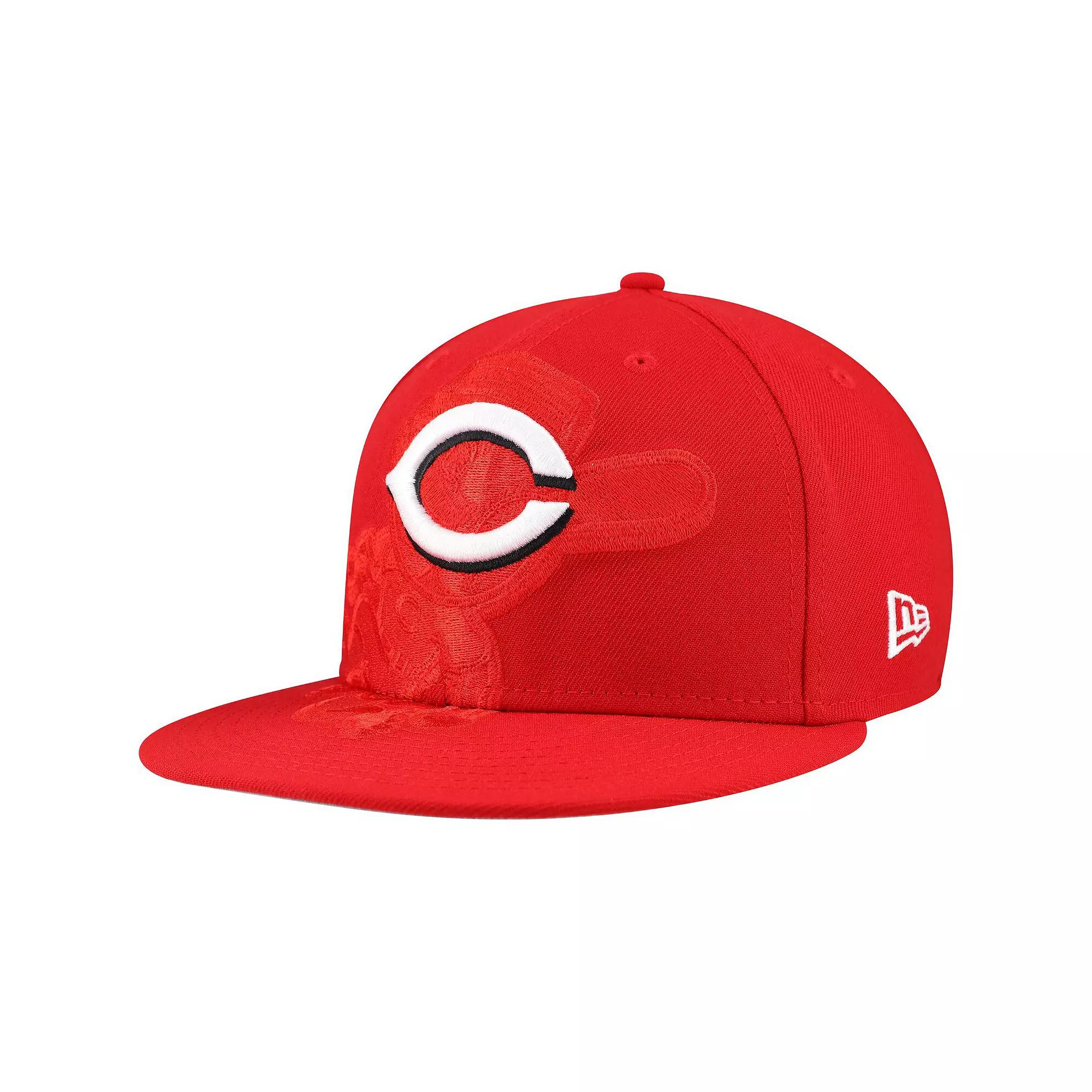 Men's New Era Red Cincinnati Reds Shadow Logo 59FIFTY Fitted Hat, Size: 7, Red Red Product Image