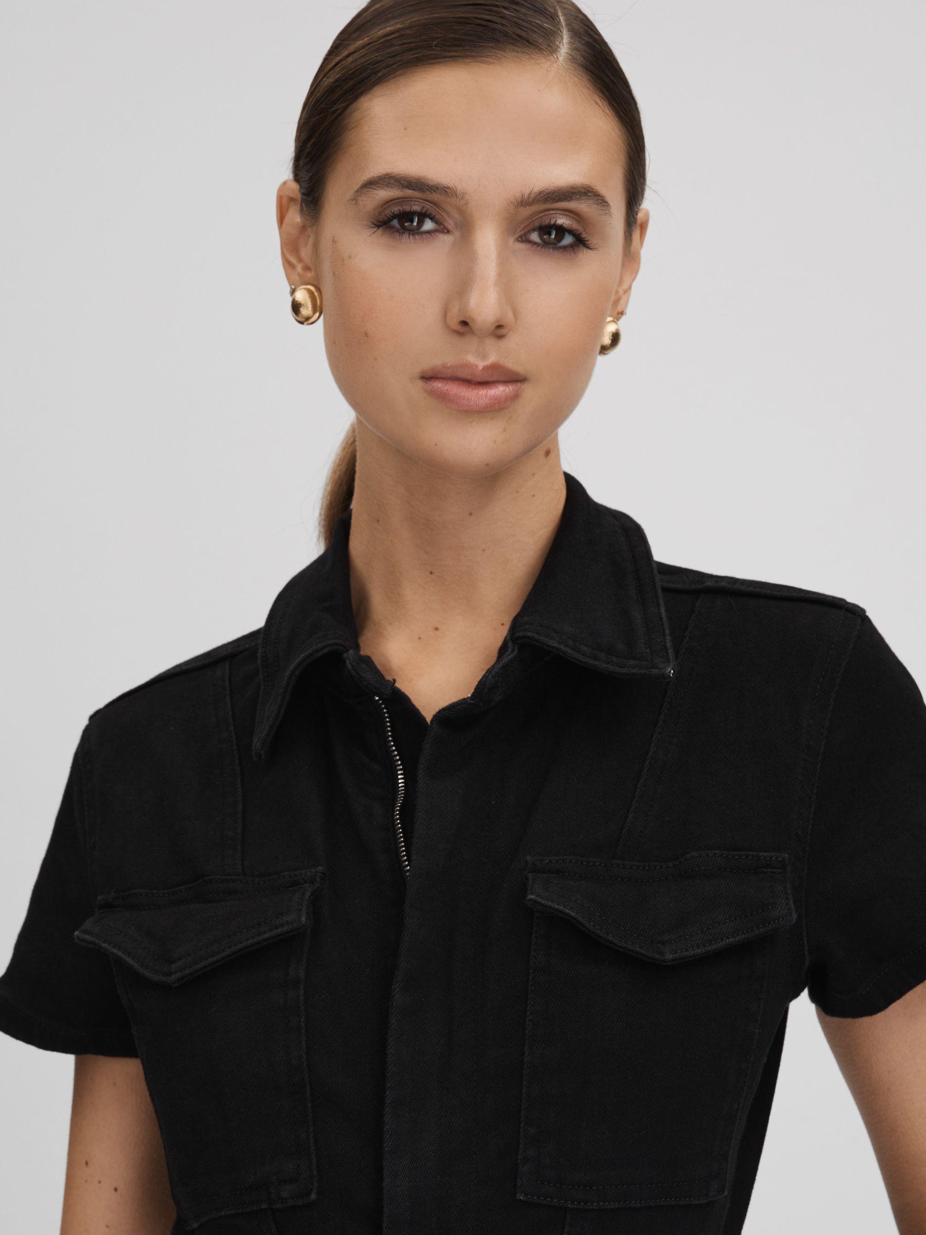 Denim Jumpsuit in Black Product Image