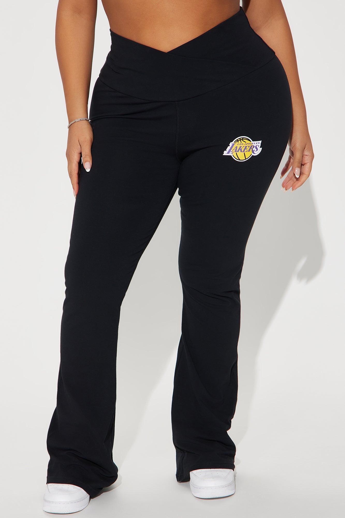 Lakers Courtside Wide Leg Pant - Black Product Image