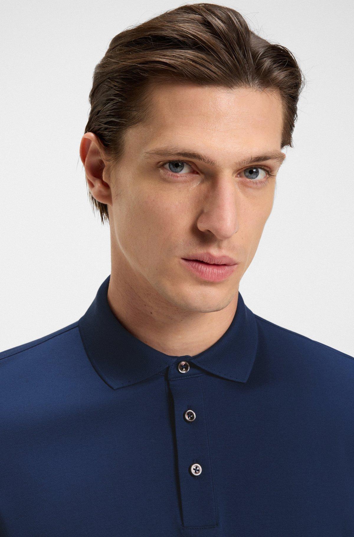 Regular-fit polo shirt in mercerized cotton Product Image