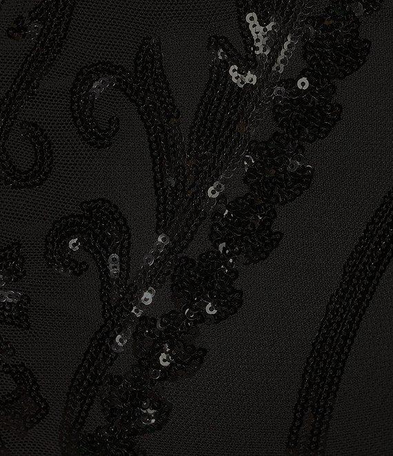 B. Darlin Spaghetti Strap Placement Sequin Long Dress Product Image