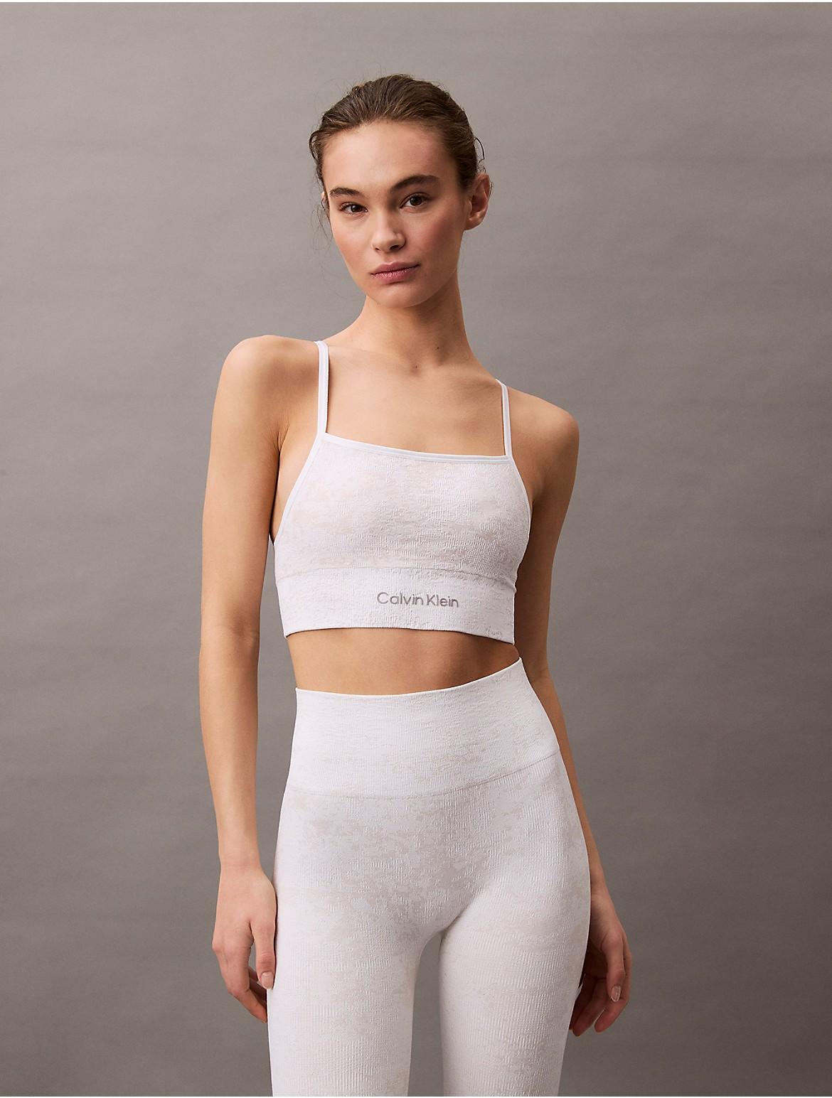 Calvin Klein Womens CK Sport Seamless Print Sports Bra - Black Product Image