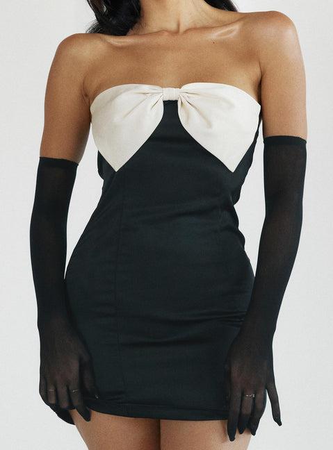 Kesy Bow Tie Mini Dress Black Product Image