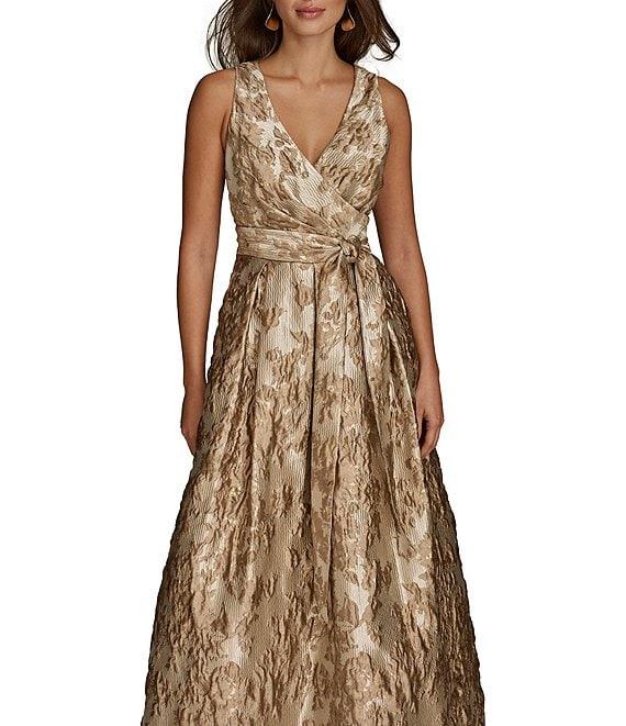 Donna Karan V-Neck Novelty Brocade Ball Gown Product Image