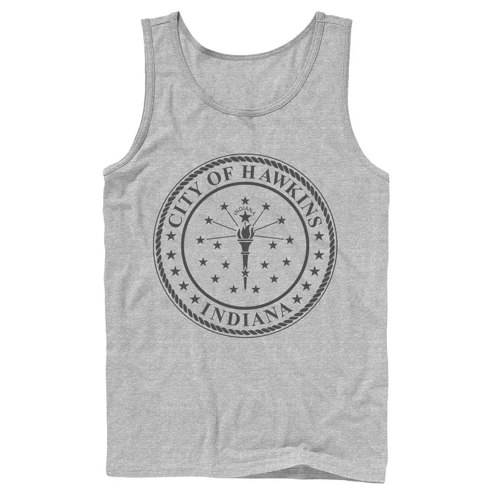 Men's Netflix Stranger Things City Of Hawkins Indiana Seal Tank Top,  Product Image