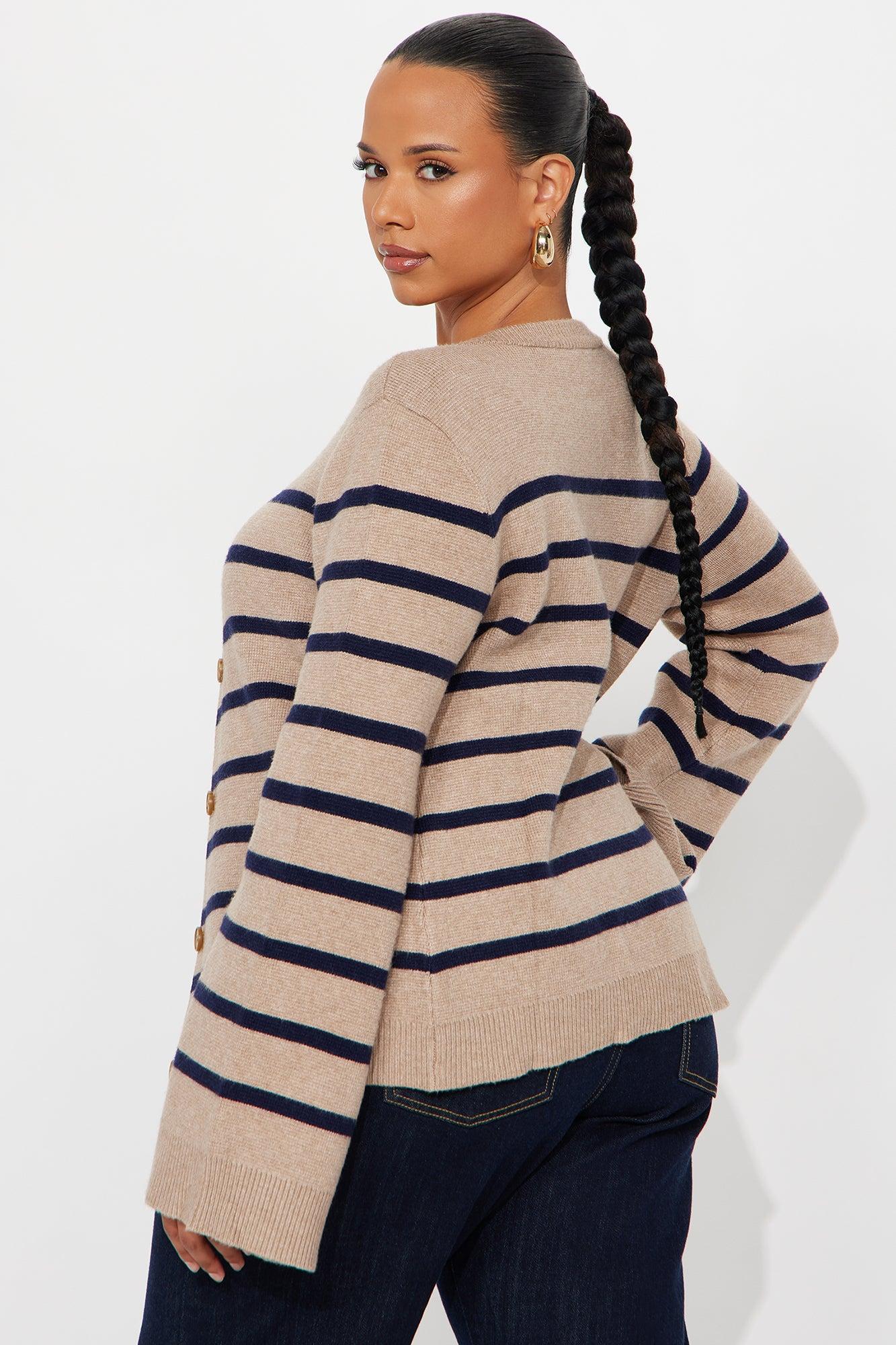 Grace Bell Sleeve Cardigan - Taupe/combo Female Product Image