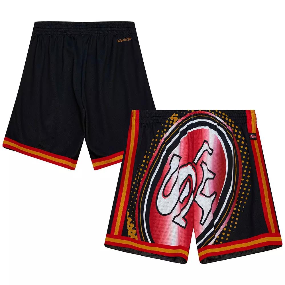Men's Mitchell & Ness  Black San Francisco 49ers Big Face 7.0 Fashion Shorts, Size: 2XL Product Image