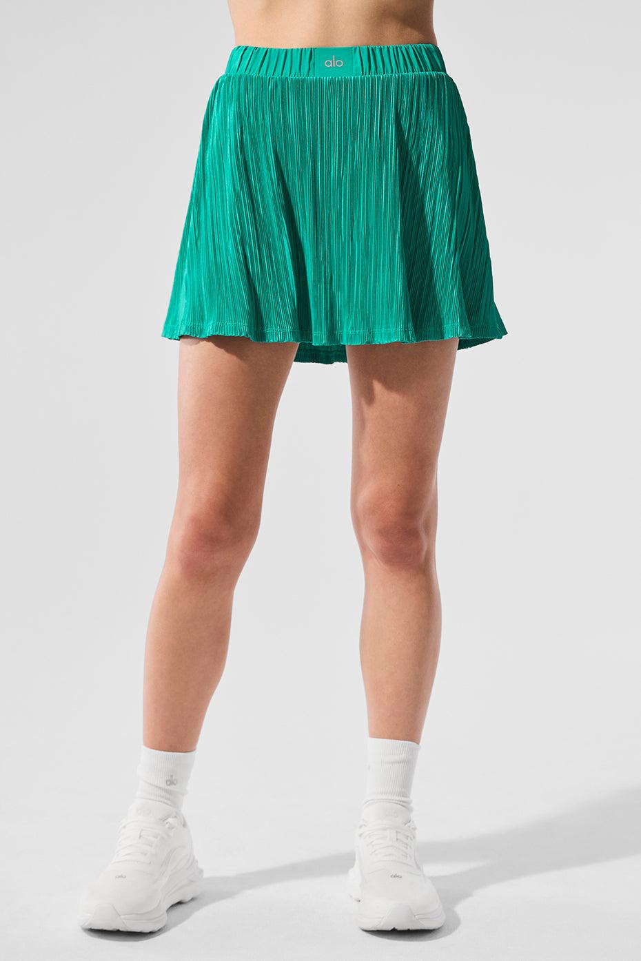 Micro Plisse Tennis Skirt - Spruce Green Female Product Image