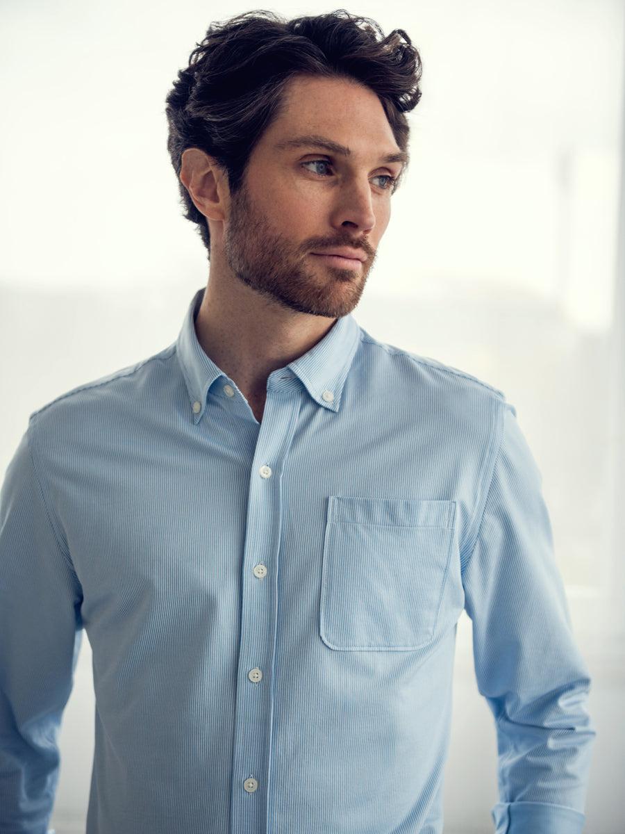 Men's Hybrid Sport Shirt - Chambray Stripe (MPS) Male Product Image