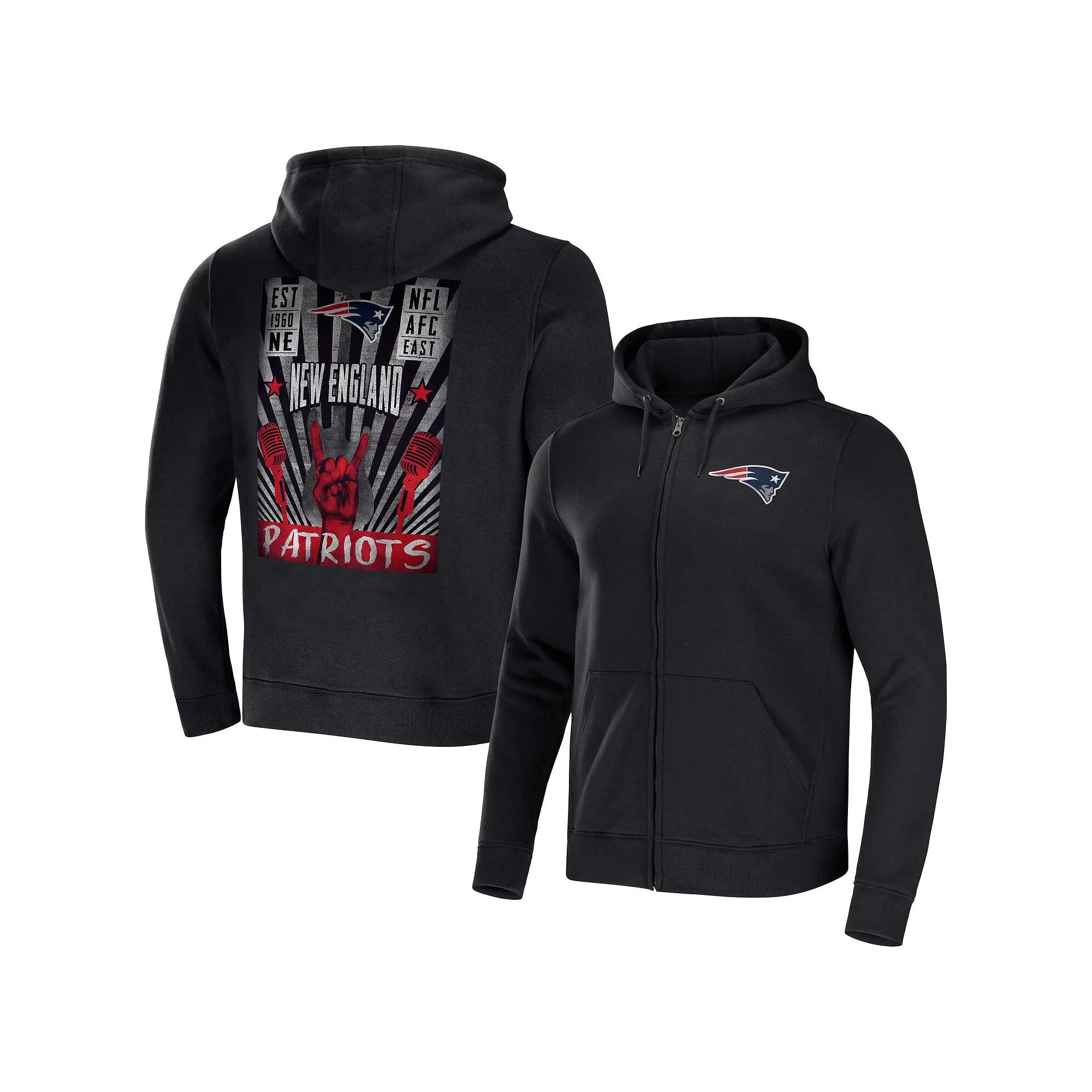 Men's NFL x Darius Rucker Collection by Fanatics Black New England Patriots Rocker Full-Zip Hoodie,  Product Image