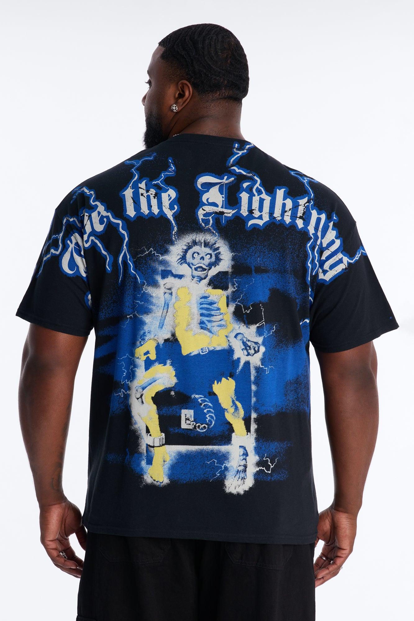 Metallica Ride The Lightning All Over Print Short Sleeve Tee - Black Male Product Image