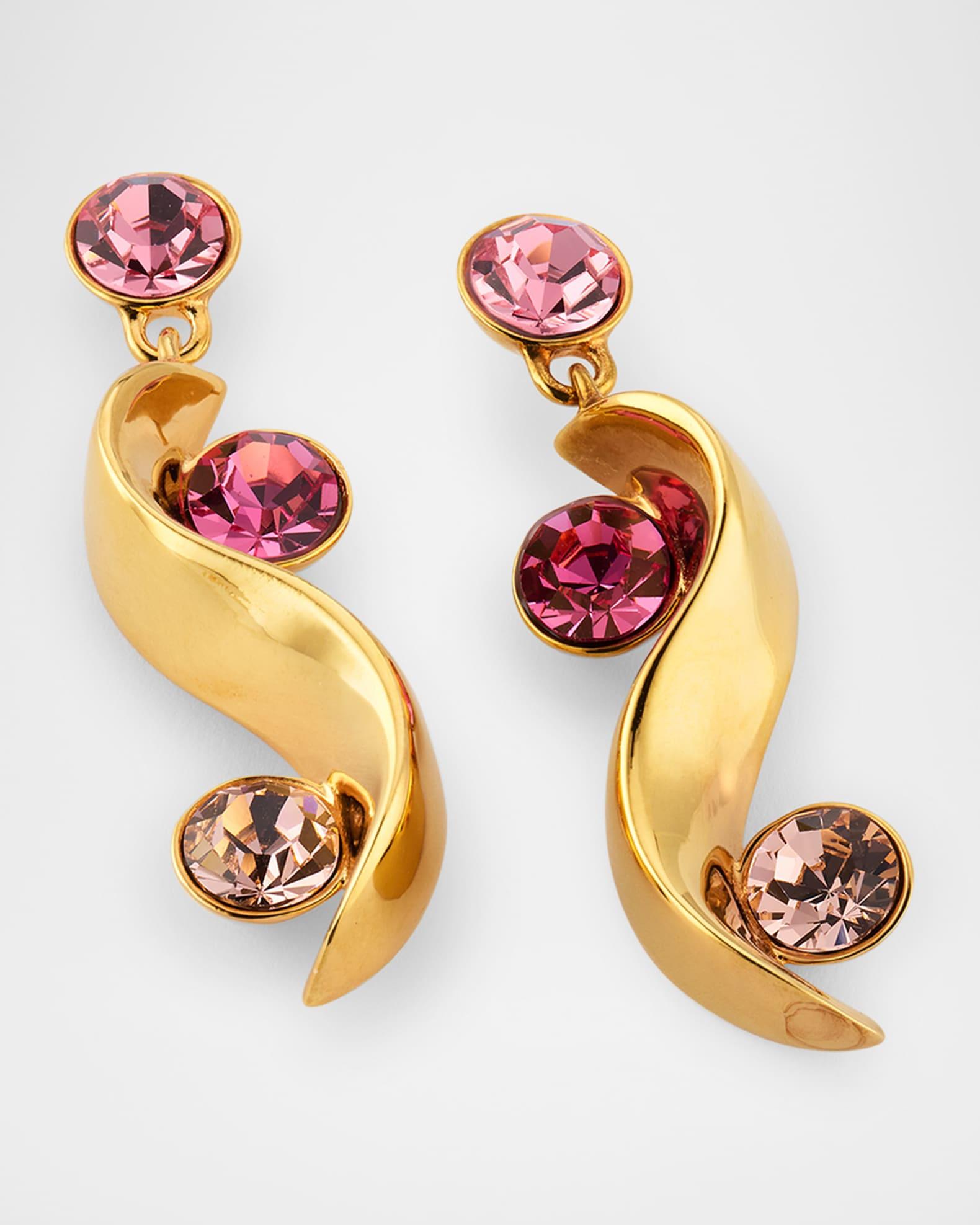 Crystal Wave Drop Earrings Product Image