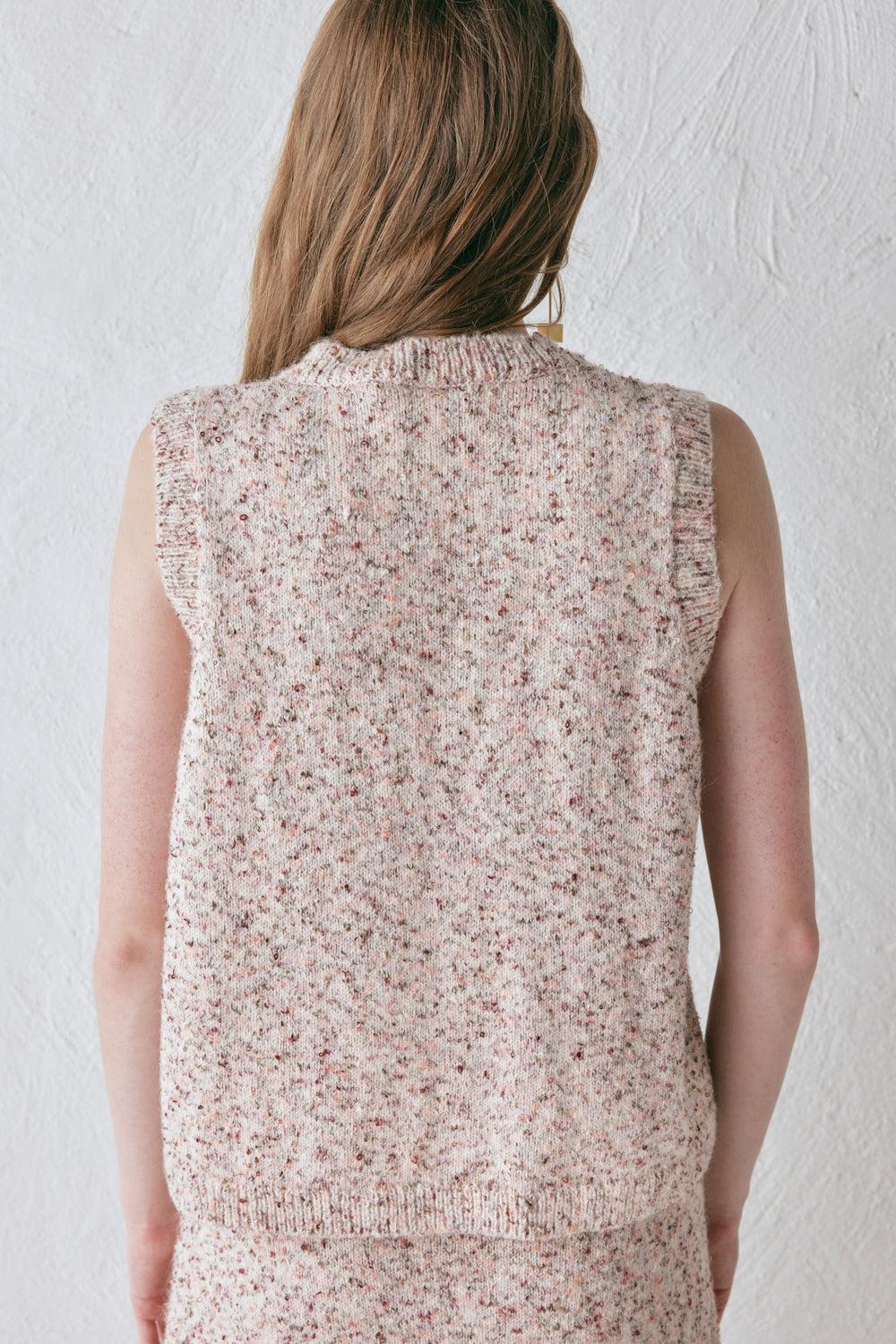Anaya Knit Vest Pink Marle Product Image