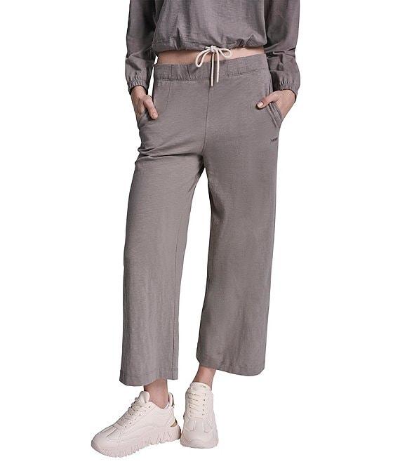 DKNY Sport by Donna Karan Coordinating Slub Knit Jersey High Rise Wide Leg Ankle Pants Product Image