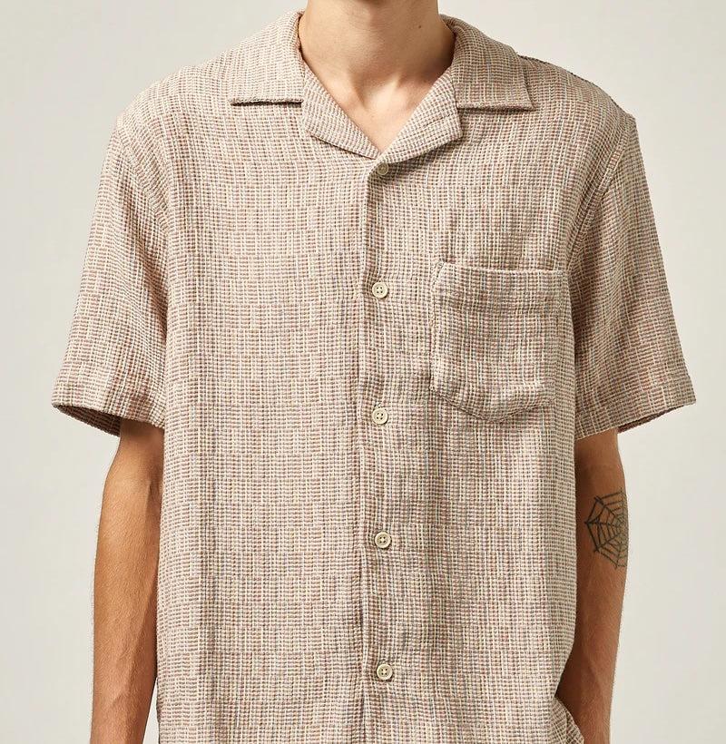 Rainbow Weave Camp Shirt - Pink Product Image