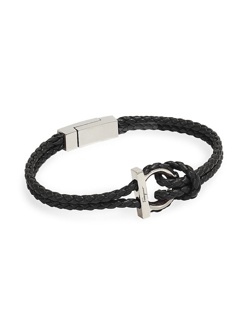 FERRAGAMO Men's Braided Leather Bracelet Product Image