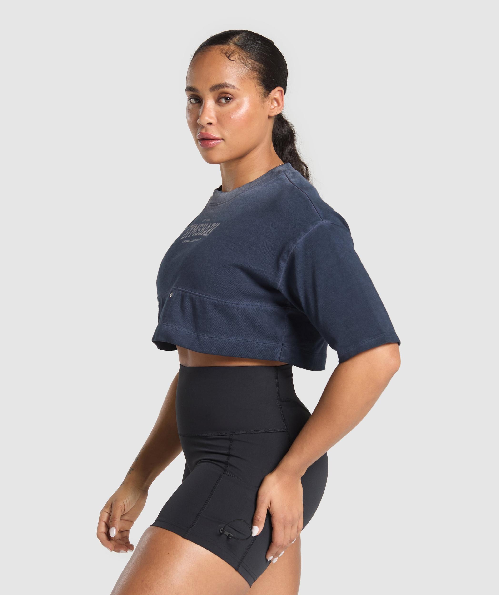 Gymshark Rest Day Heavyweight T-Shirt - Heavy Blue Female Product Image