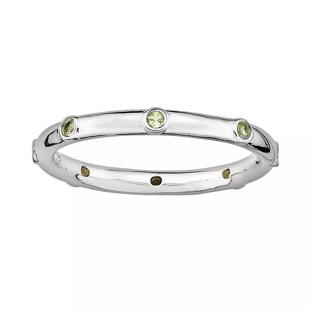 Stacks & Stones Sterling Silver Peridot Stack Ring, Women's, Size: 9 Product Image
