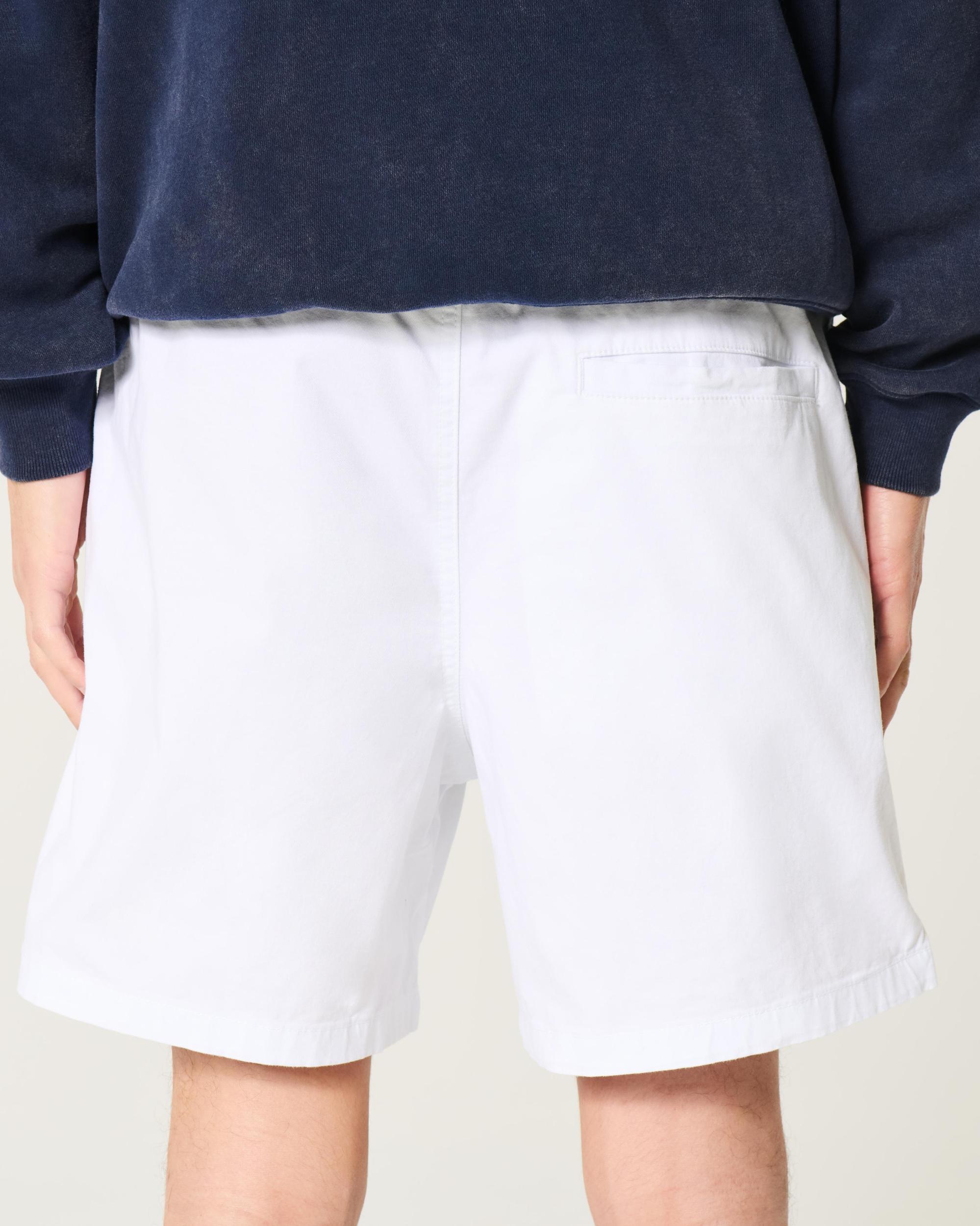 Mid-Thigh Twill Pull-On Shorts Product Image