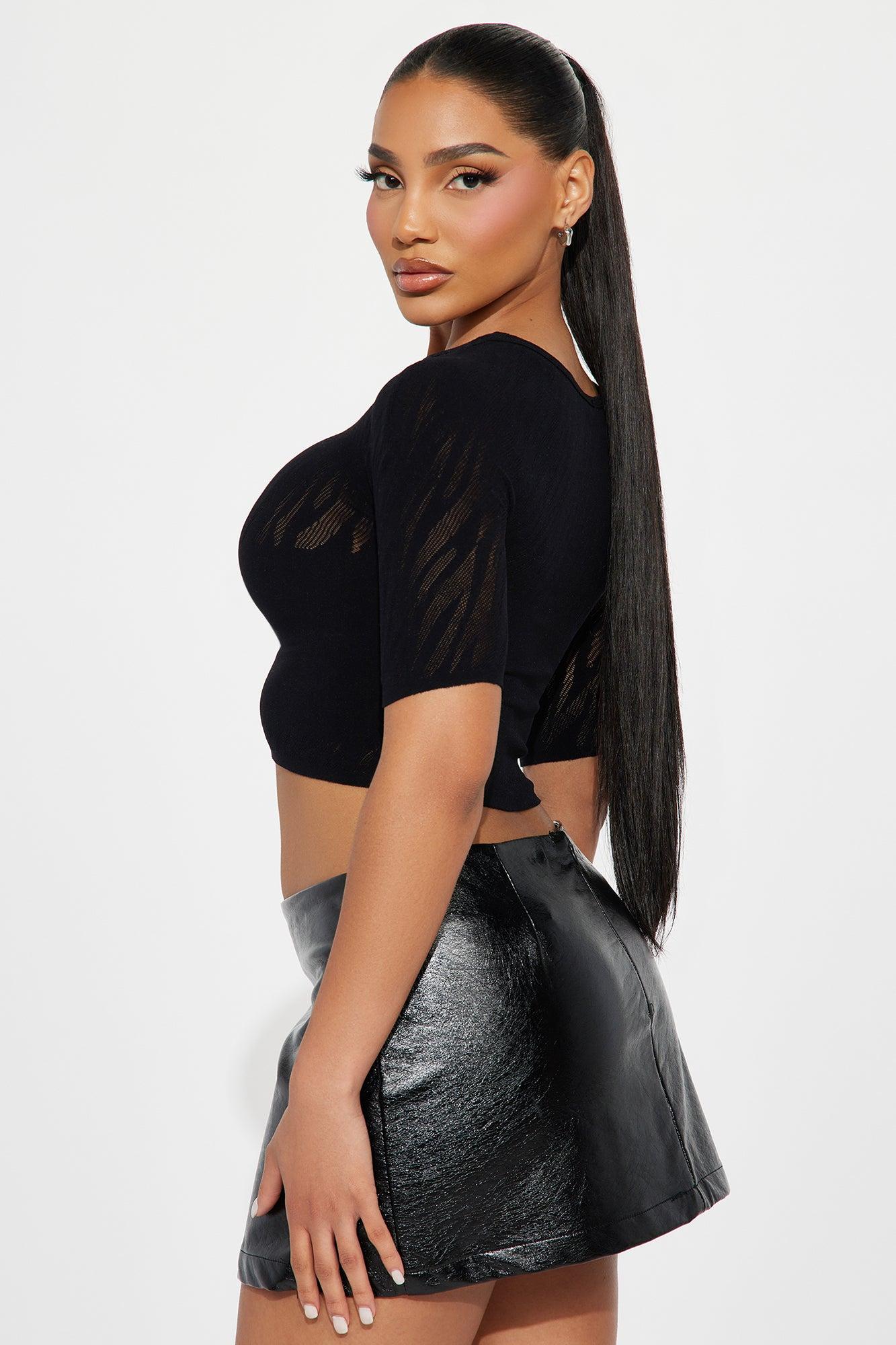 A Dime Piece Seamless Top - Black Product Image
