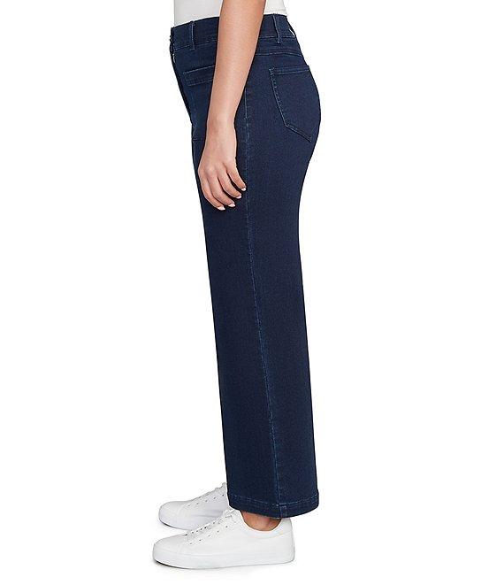 Ruby Rd. Petite Size Soft Terry Wide Leg Relaxed Ankle Denim Jeans Product Image