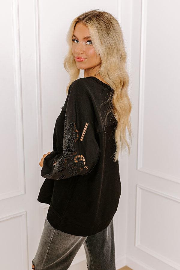 Ojai Afternoon Embroidered Top In Black Product Image