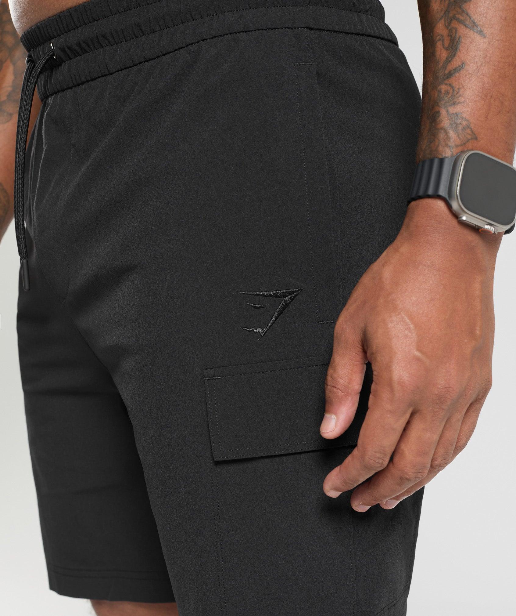 Gymshark Stretch Woven Cargo Shorts - Black Male Product Image