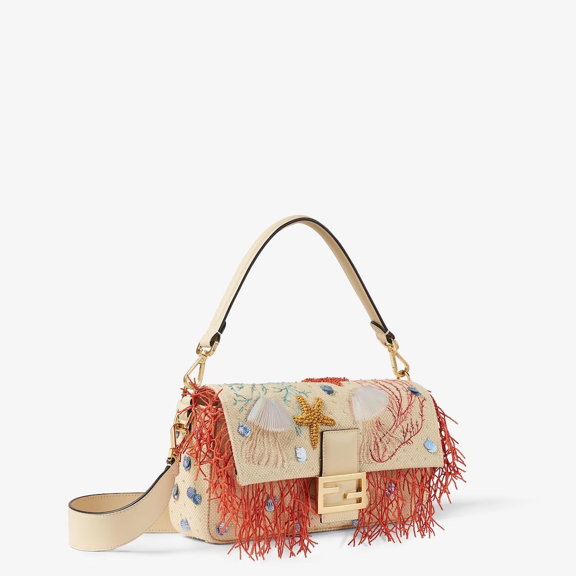 BaguetteWoven bag with Sea Garden embroideries Product Image