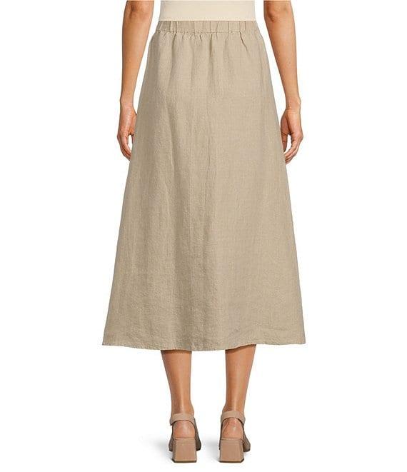 Eileen Fisher Organic Linen Gathered Pull-On Skirt Product Image