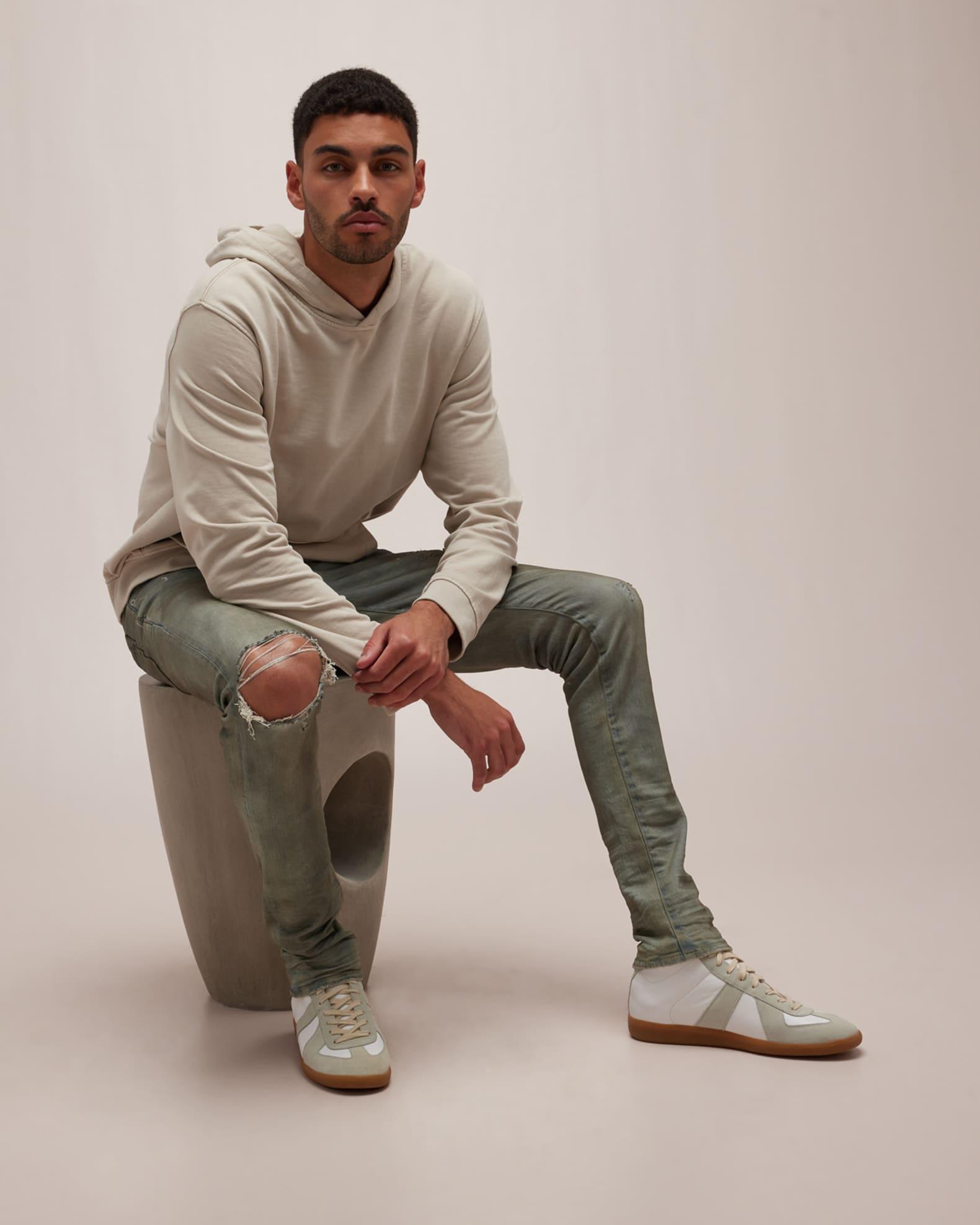 Mens Distressed Stretch-Skinny Jeans Product Image