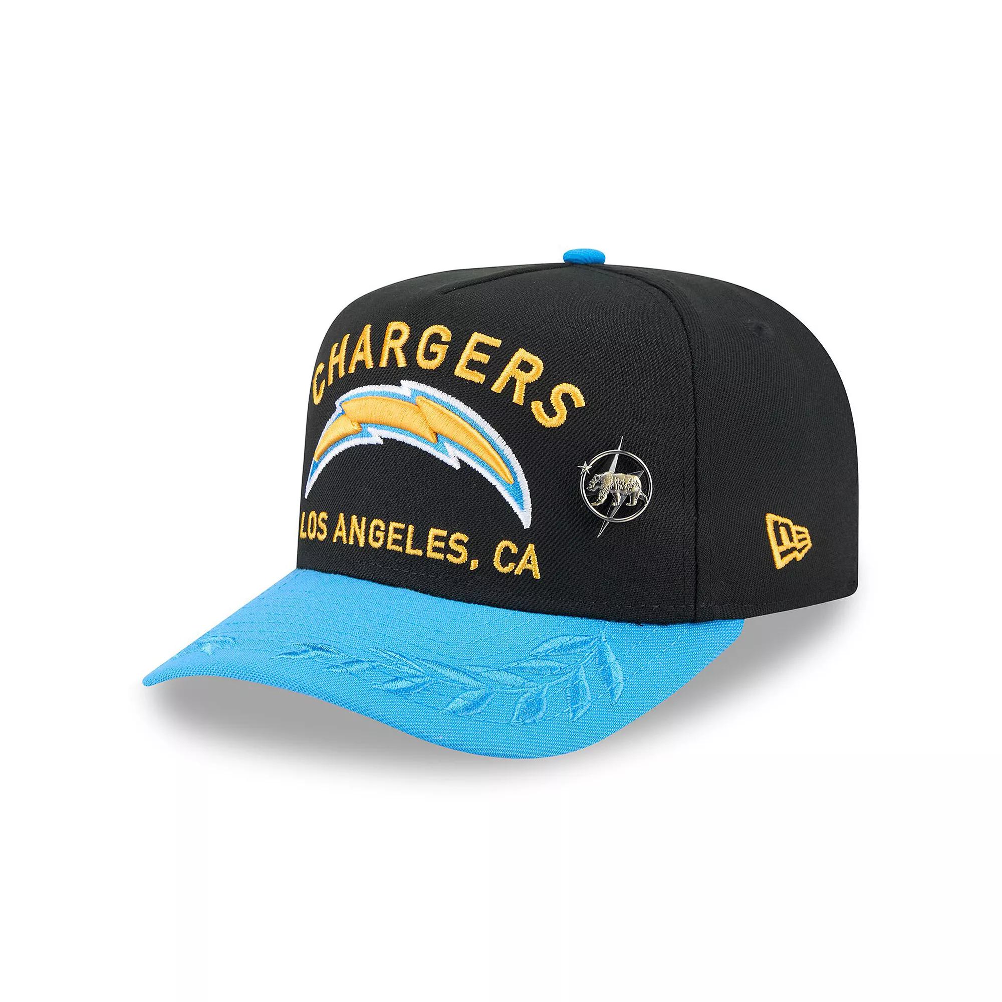 Men's New Era Black/Powder Blue Los Angeles Chargers 2025 NFL Draft On Stage A-Frame 59FIFTY Fitted Hat, Size: 7 1/8 Product Image