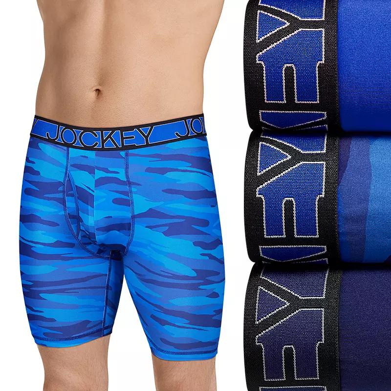 Men's Jockey 3-Pack Active Microfiber 9" Long Leg Boxer Briefs,  Product Image