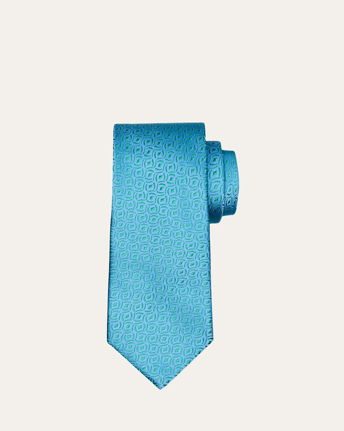 Mens Diamond Woven Silk Tie Product Image
