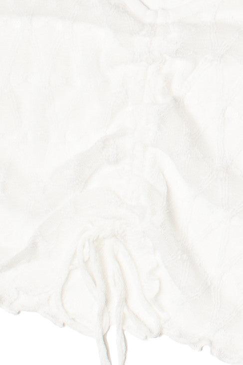 Cinch Front Diamond Mesh Crop Top Product Image