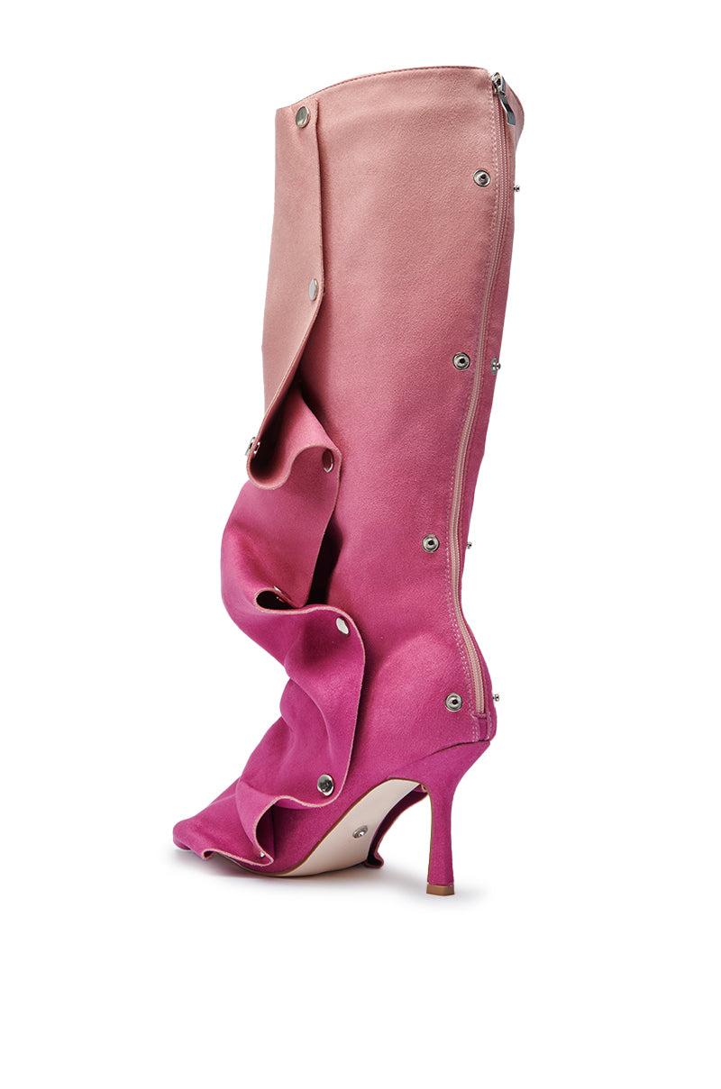 AZALEA WANG IMOGINE PINK MULTI FAUX SUEDE BOOT Product Image