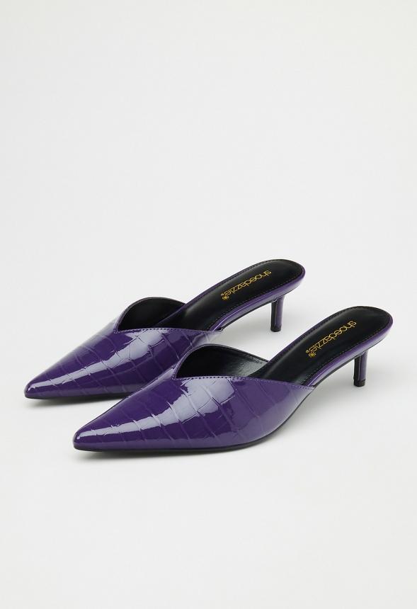 JustFab Margaux Platform Loafer Pump Womens Black/ White Size 8.5 Product Image