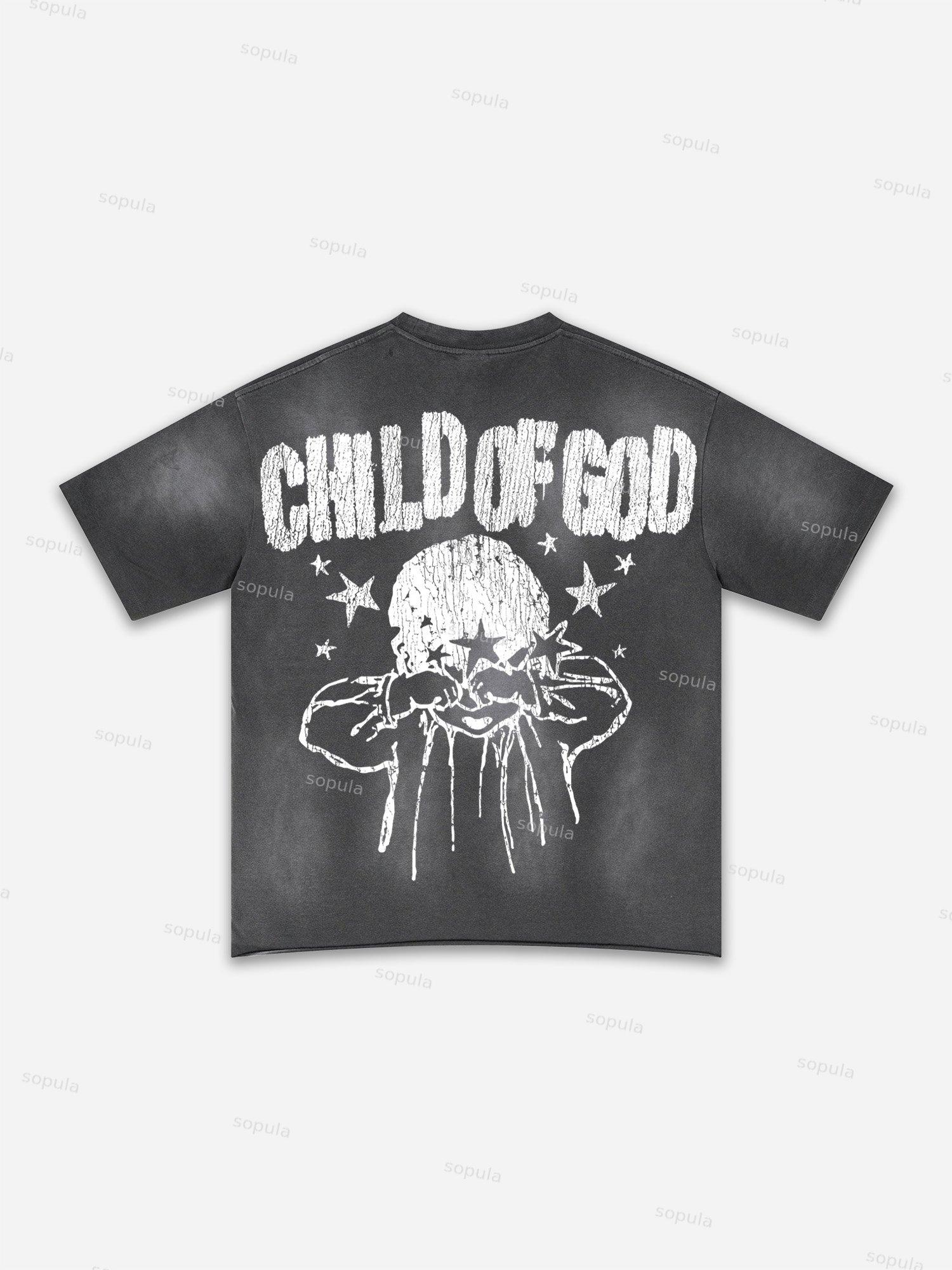 Street Goals Lip Braces Make Vintage Printed Graphic Washed T-shirt Product Image