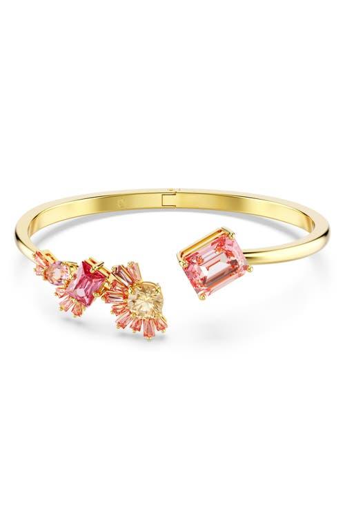 SWAROVSKI Gema Bangle Gold Shiny Pink In Silver Tone Product Image