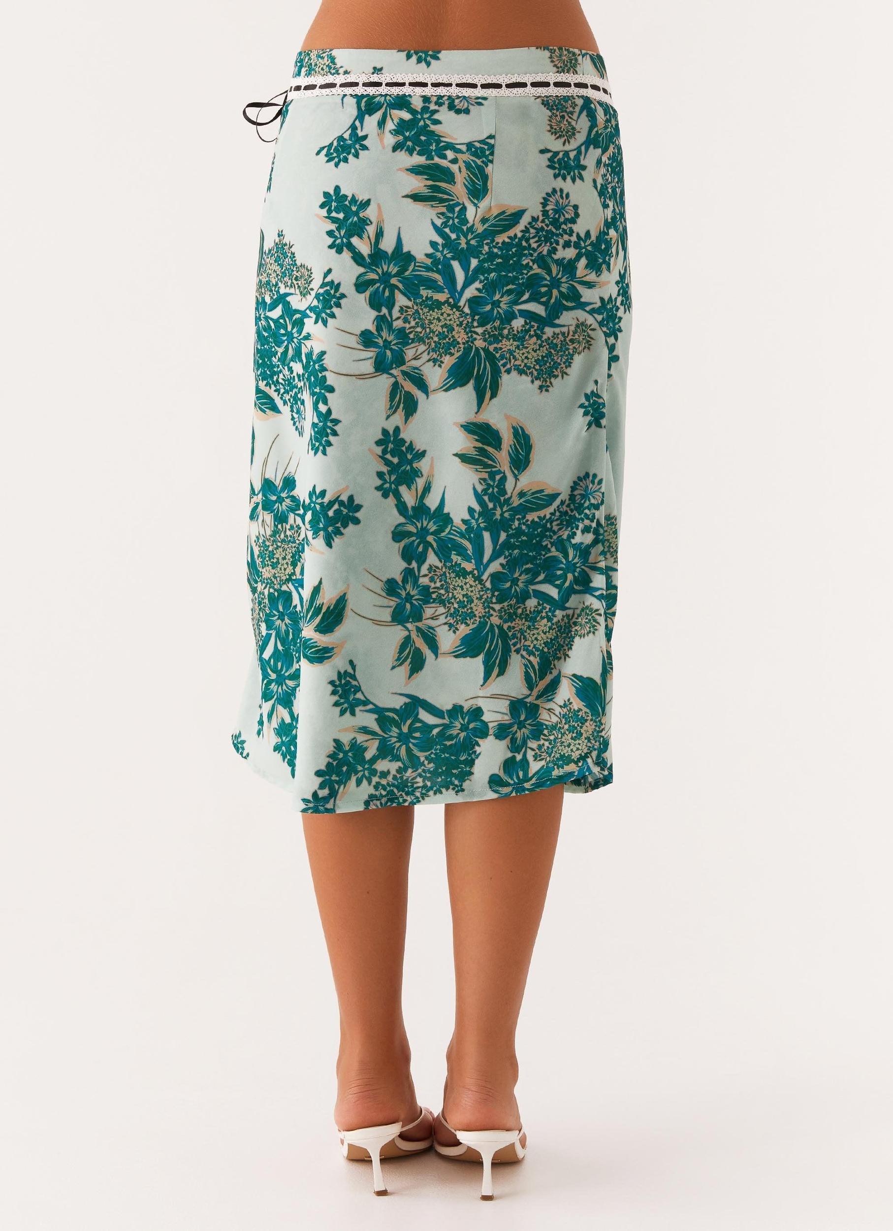 Peony Quartz Midi Skirt - Cloud Nine Floral Product Image