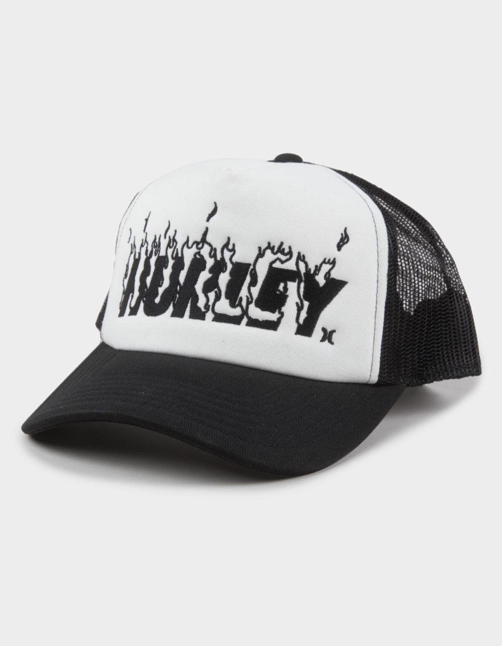 HURLEY x Travis Barker Flame Trucker Hat - BLACK/WHITE Product Image