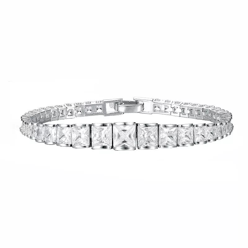 Sterling Silver Cubic Zirconia Tennis Bracelet, Womens Product Image