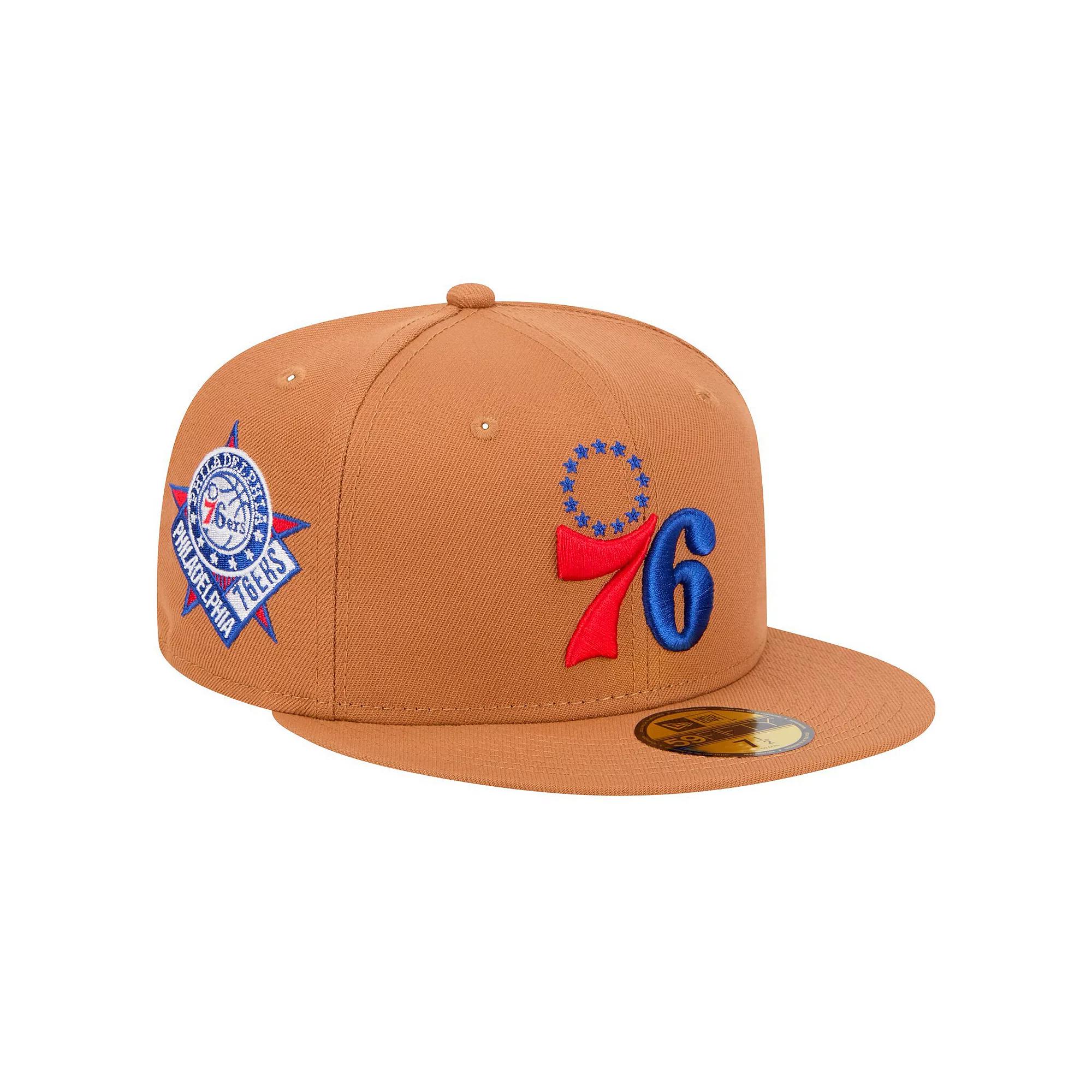Men's New Era Tan Philadelphia 76ers Color Pack 59FIFTY Fitted Hat, Size: 7 7/8, 76r Team Product Image