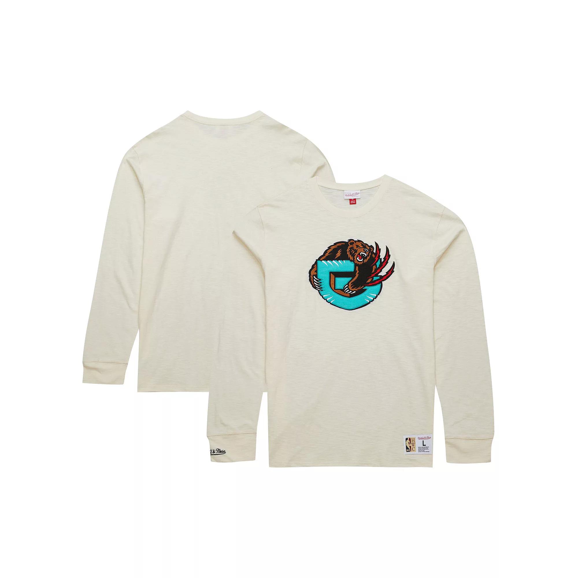 Men's Mitchell & Ness Cream Vancouver Grizzlies Hardwood Classics Vintage Long Sleeve T-Shirt, Size: 2XL, Nba Beige Product Image