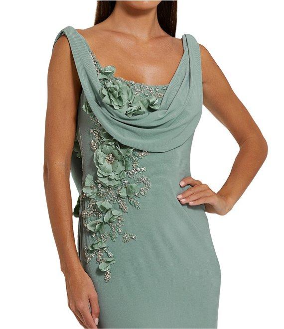 Mac Duggal Bow One Shoulder Bow Detail Brocade A-line Gown Product Image