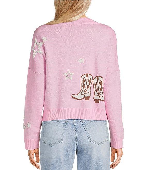 Originality Western Boots Long Sleeve Boxy Cardigan Product Image