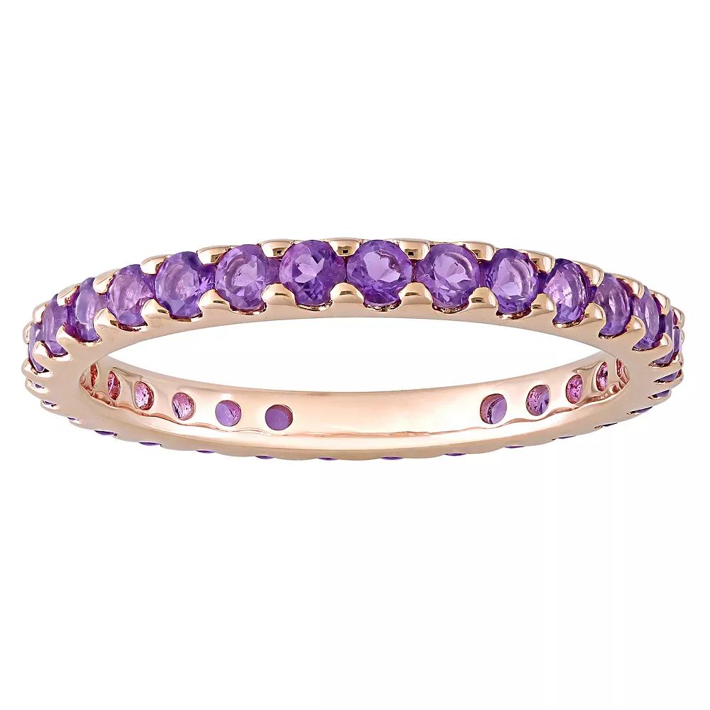 Stella Grace 10k Rose Gold Amethyst Eternity Ring, Women's, Size: 9 Product Image