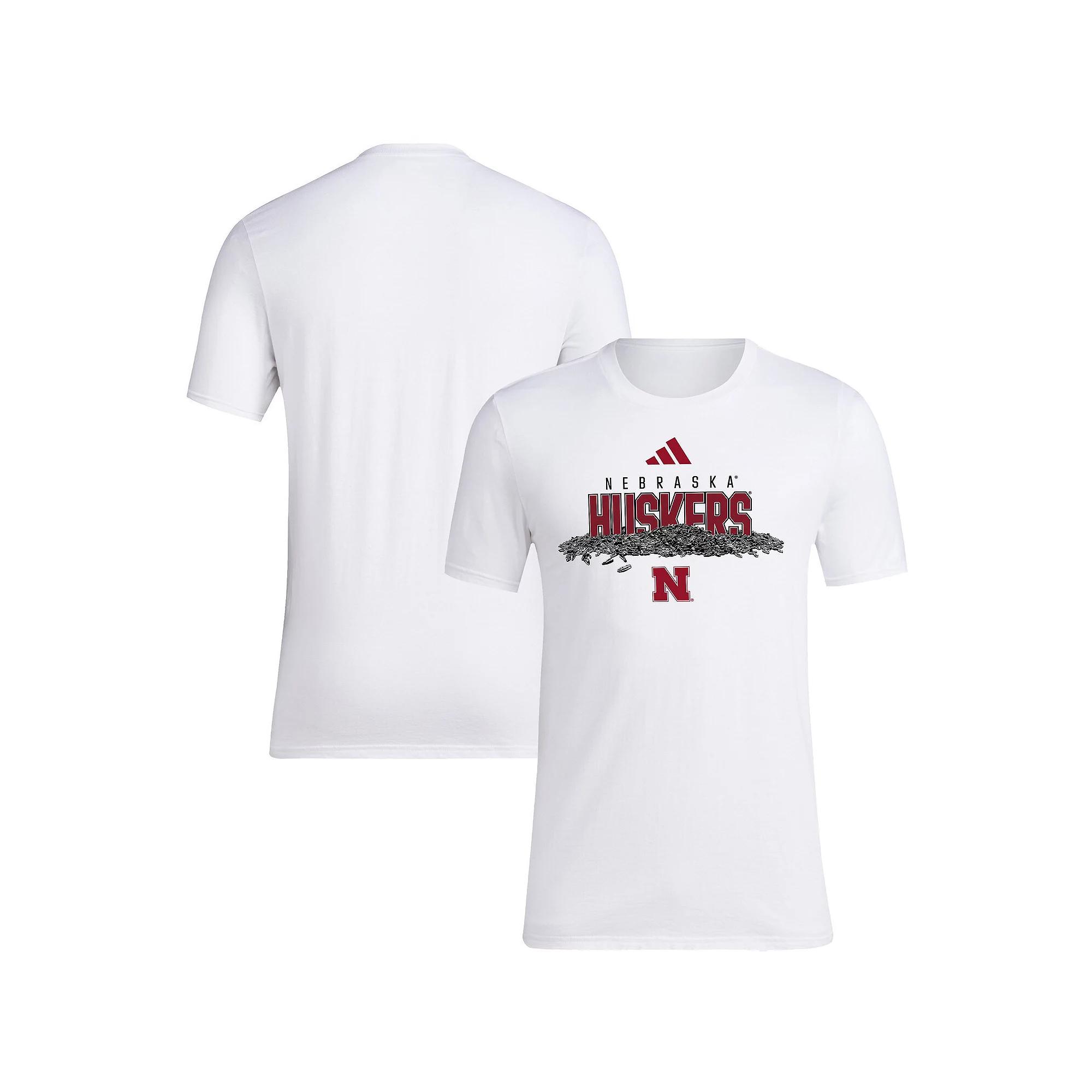 Men's adidas White Nebraska Huskers Baseball Sunflower Seeds T-Shirt,  Product Image