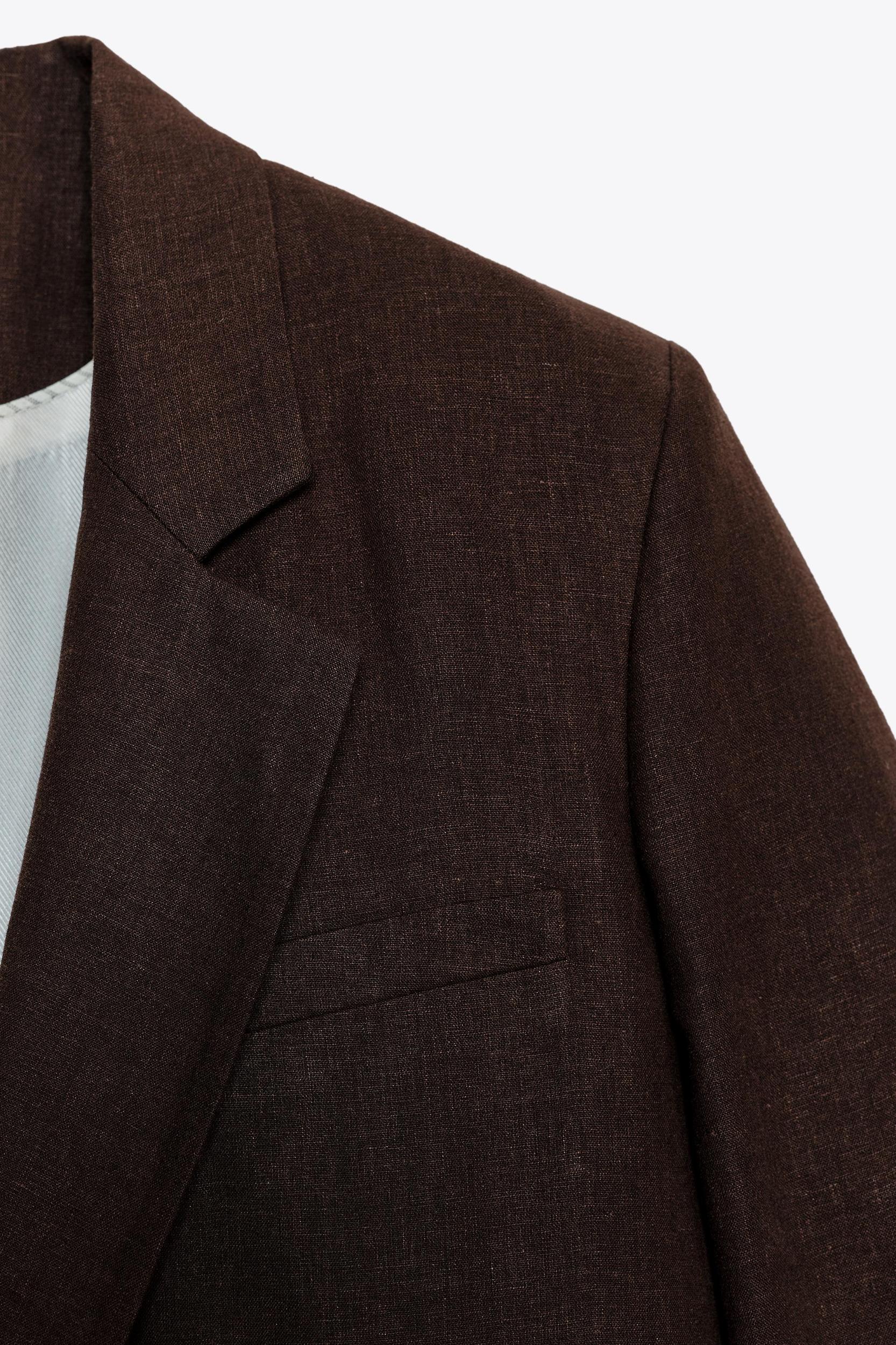 SHORT SLEEVE LINEN BLAZER Product Image