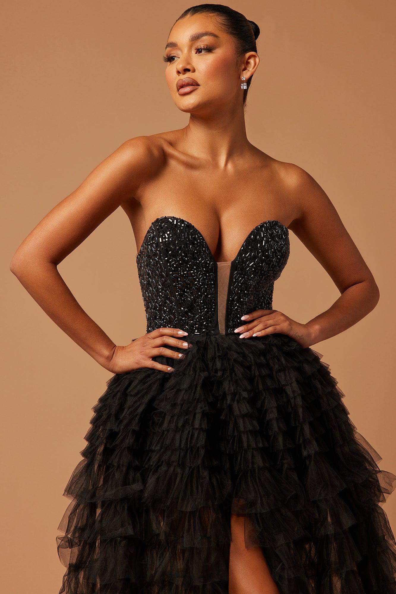 Kennedi Ruffle Gown - Black Product Image
